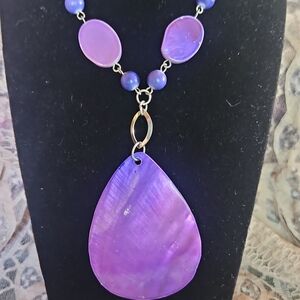 Purple Teardrop Pendant Necklace for Women